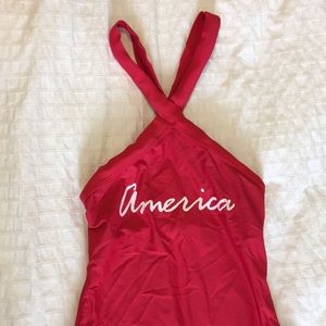 America Backless Bathing Suit